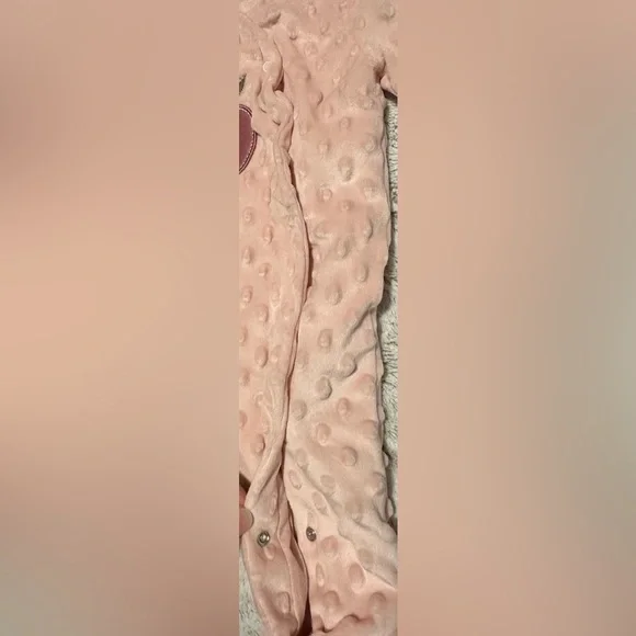 Kyle & Deena Pink Baby Dotted Textured Footie - Picture 2 of 8